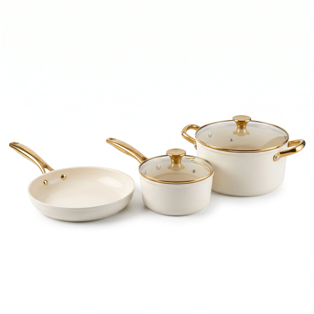 Multi-Piece Nontoxic Ceramic Kitchen Cookware Kit